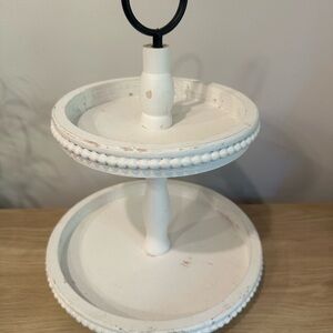 White Two-Tiered Stand